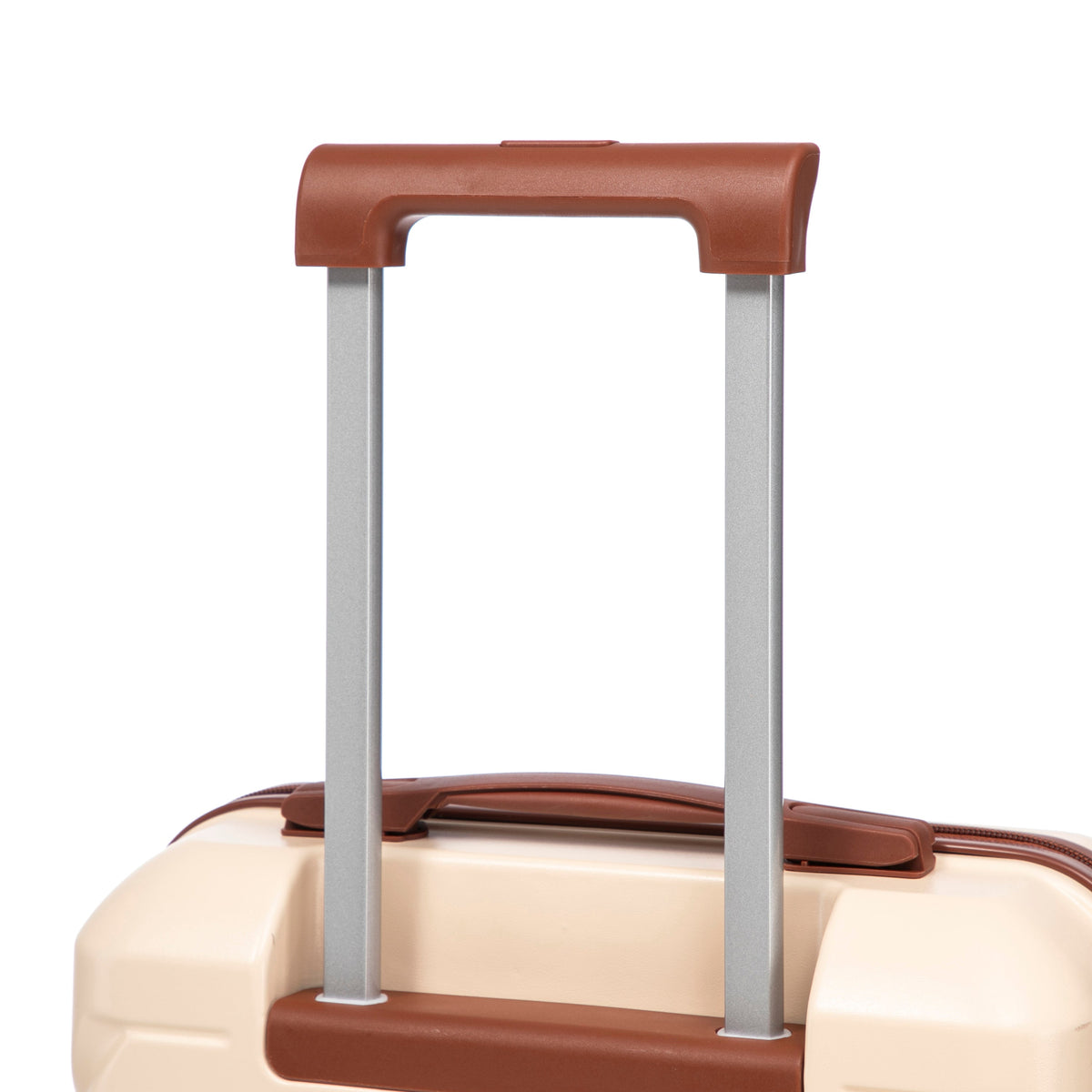 Beige HouseOfZazla 2-piece spinner luggage set with hard shell suitcases