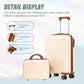 Beige HouseOfZazla 2-piece spinner luggage set with hard shell and matching suitcases
