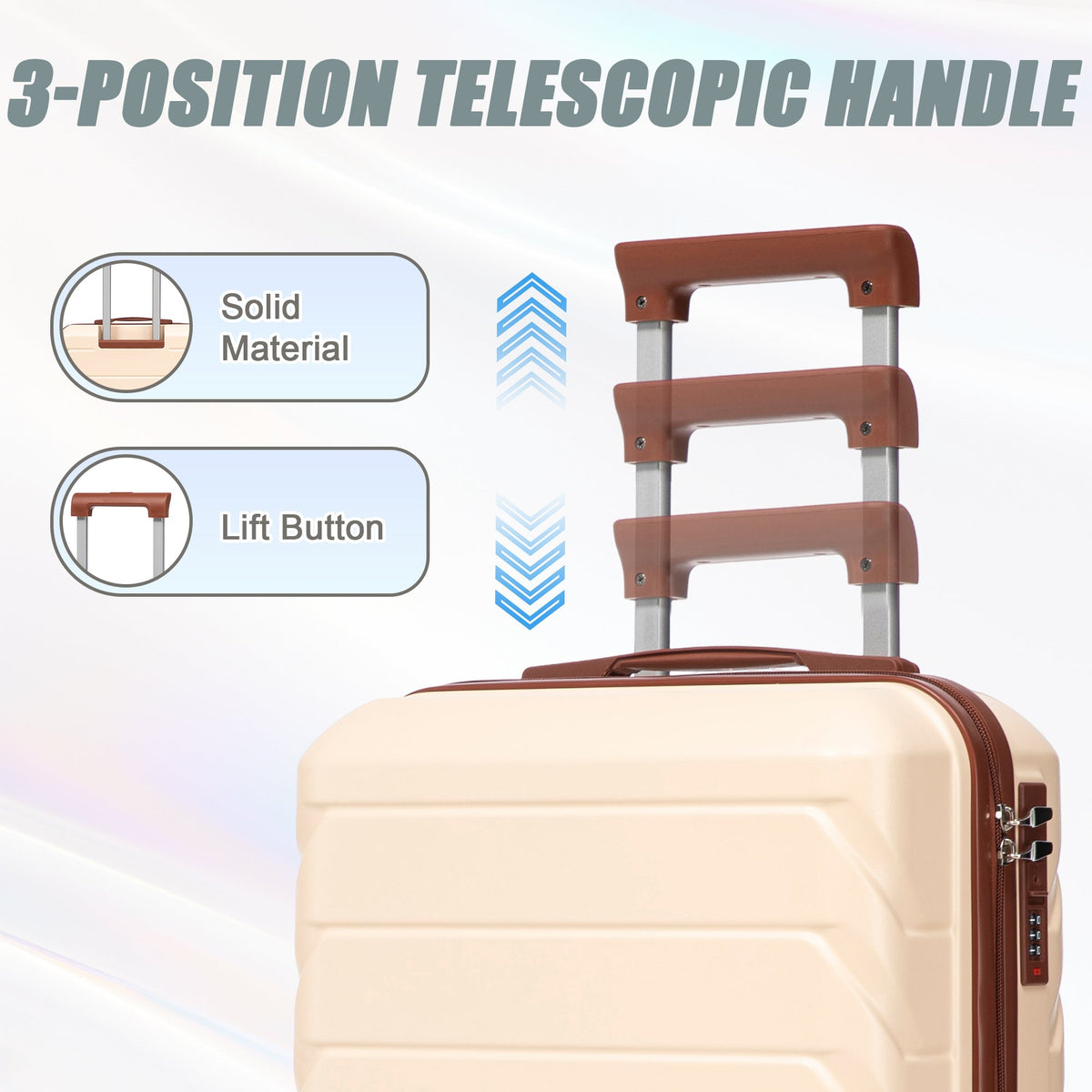 HouseOfZazla beige 2-piece spinner luggage set with hard shell suitcases