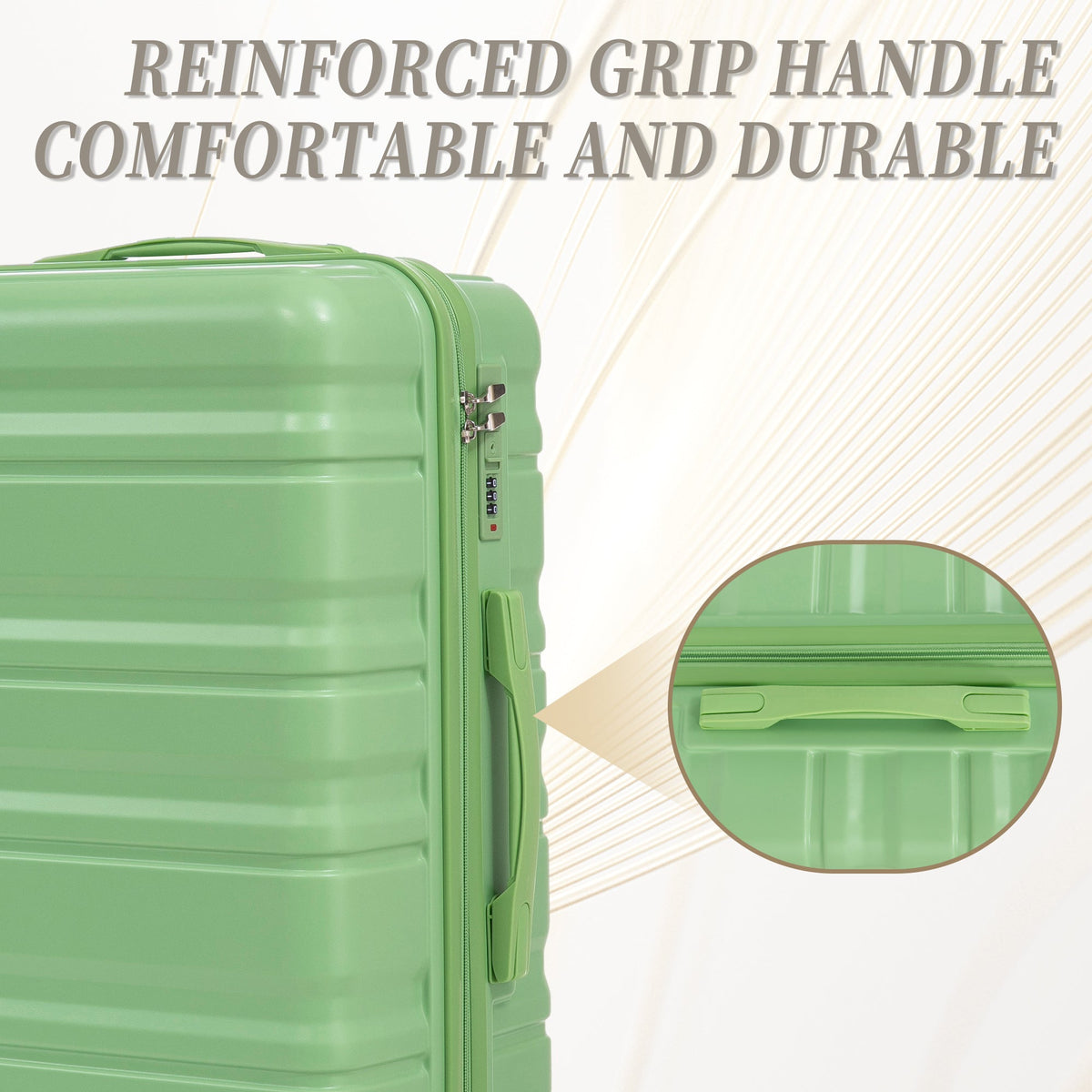 Green HouseOfZazla 3-piece spinner wheel luggage set with locks