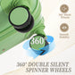 Green HouseOfZazla 3-piece spinner wheel luggage set with built-in locks