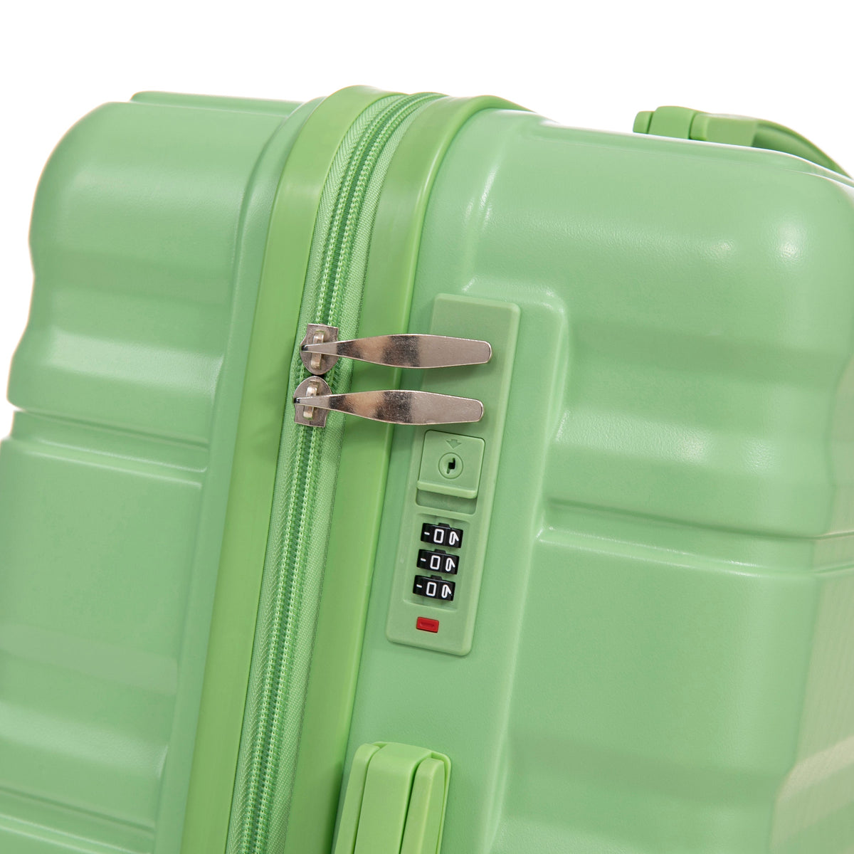 HouseOfZazla green 3-piece spinner luggage set with spinner wheels and locks