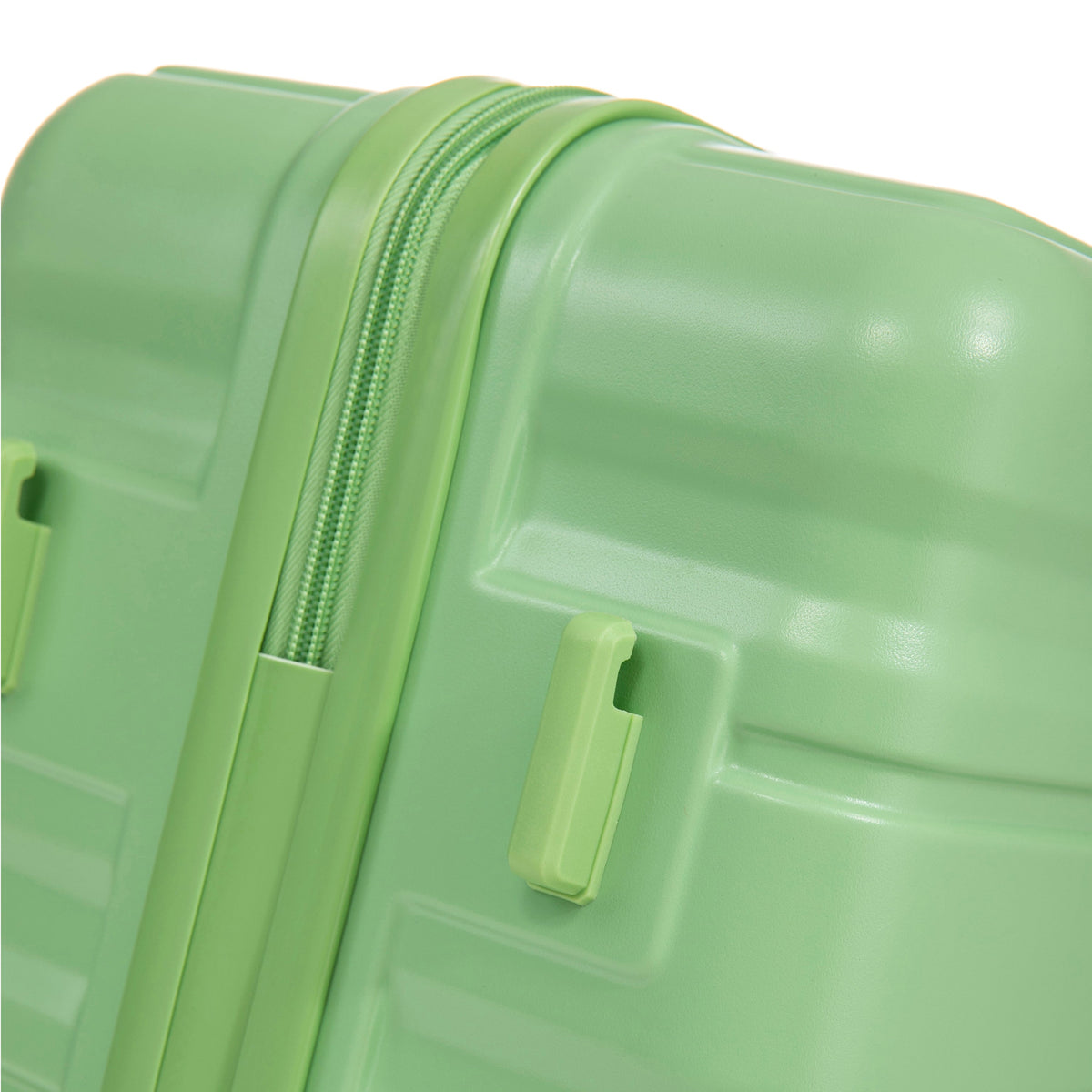Green 3-piece HouseOfZazla spinner luggage set with spinner wheels and locks