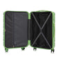 Green HouseOfZazla 3-piece spinner luggage set with wheels and locks