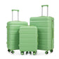 Green 3-piece HouseOfZazla spinner luggage set with spinner wheels and locks