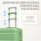 Green 3-piece HouseOfZazla spinner wheel luggage set with locks