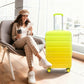 HouseOfZazla green and yellow PC spinner wheel luggage set with 360° wheels