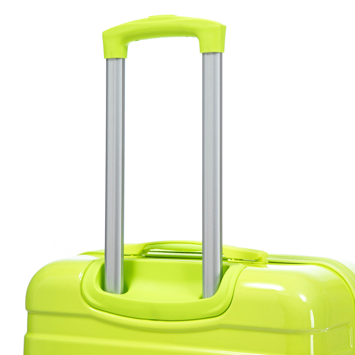 HouseOfZazla green and yellow PC spinner wheel luggage set with 360° wheels