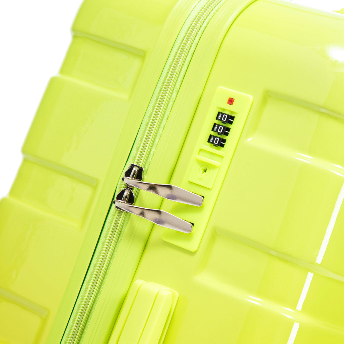HouseOfZazla green and yellow PC spinner wheel luggage set with 360° wheels