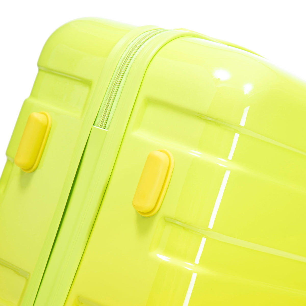 HouseOfZazla green and yellow PC spinner wheel luggage set with 360° wheels
