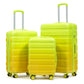 HouseOfZazla green and yellow PC spinner wheel luggage set with 360° wheels