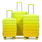 HouseOfZazla green and yellow PC spinner wheel luggage set with 360° wheels
