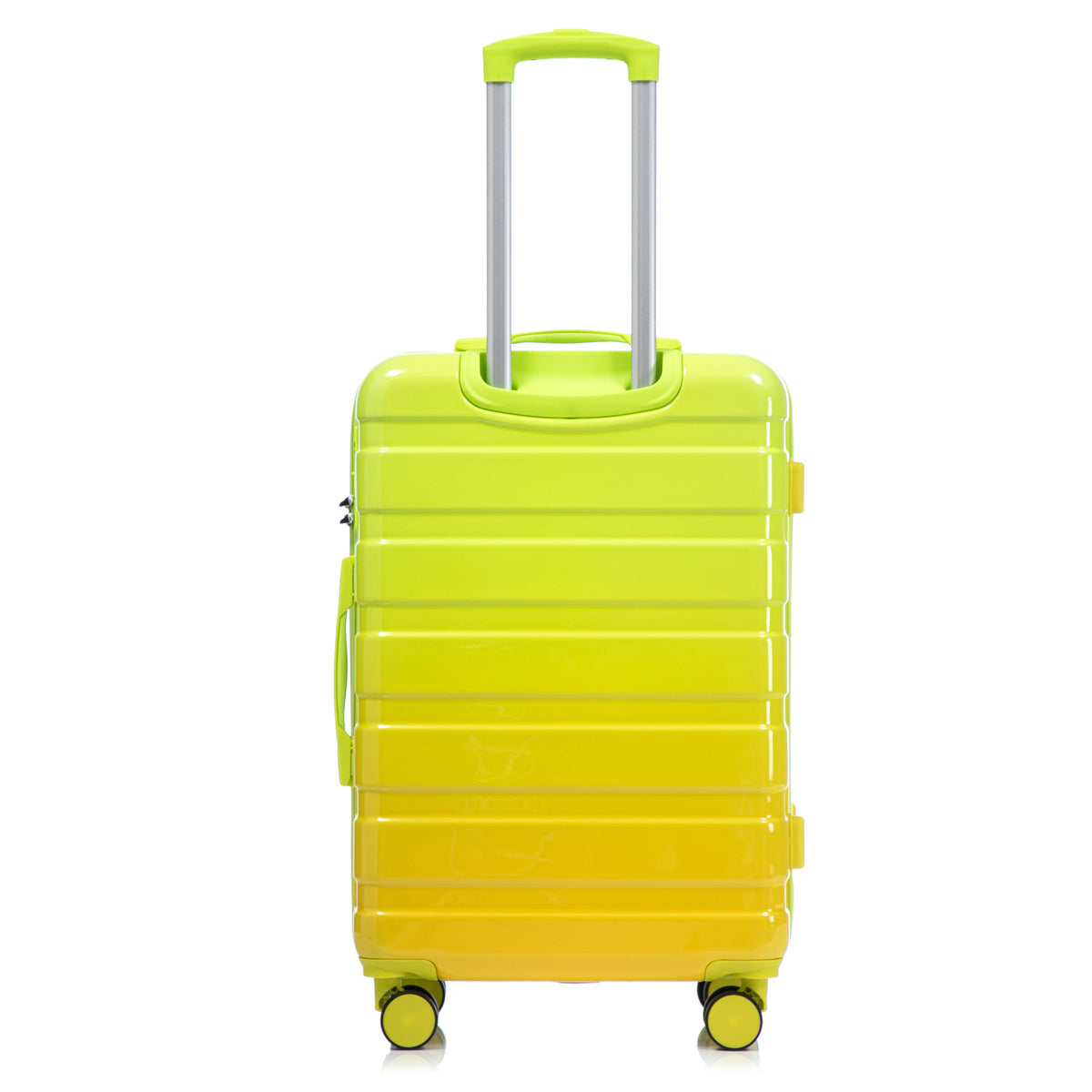 HouseOfZazla green and yellow PC spinner wheel luggage set with 360° wheels