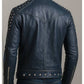 Hugo Blue Leather Jacket - Men Leather Jacket Blue