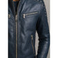Hugo Blue Leather Jacket - Men Leather Jacket Blue