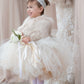 Blush with Black Tips Flower Girl Faux Fur Wrap (Kid Blu02)