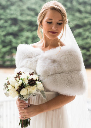 Light Grey with Black Tips / Silver Fur Wrap (Penelope LGry07)