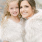 Blush with Black Tips Faux Fur Shawl (Lilian Blu02)