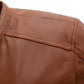 Whet Blu NYC Lucas men's lambskin leather moto jacket with red shoulders and visible stitching