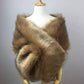 Honey Brown Faux Fur Shawl (Lilian LBrw03)