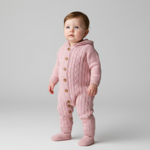 Knit Hoodie Newborn Overall Set - Farnelli