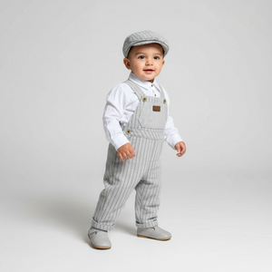 Striped Gent Semi-Chic Overall Set-0