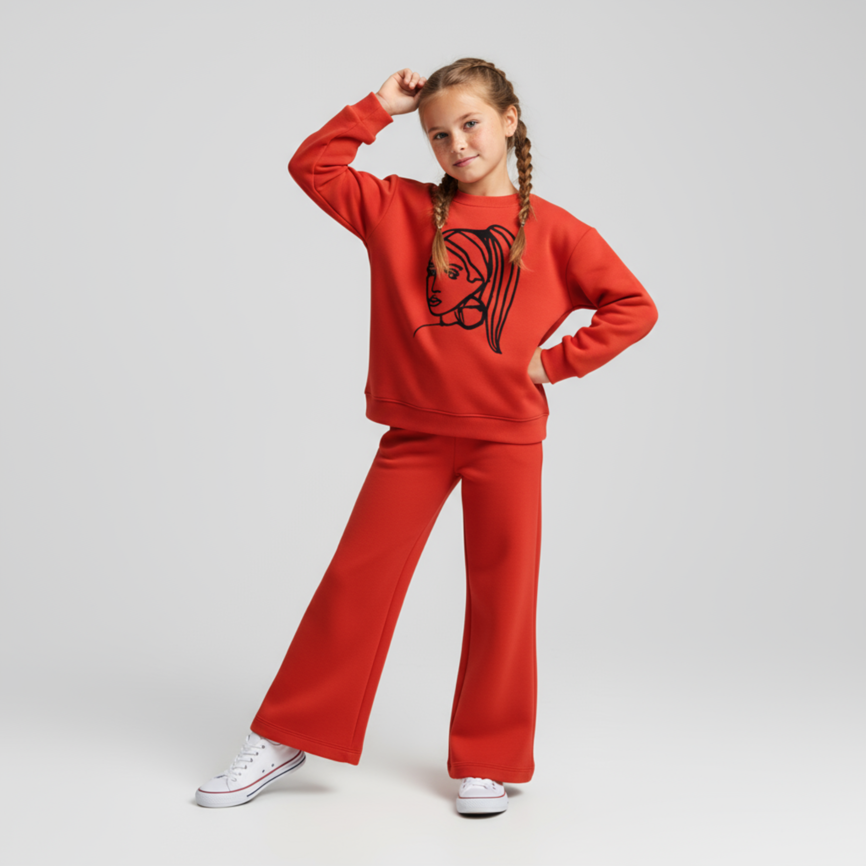 Stylish Flare Girls Cotton Set-1
