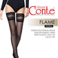 Fantasy Stockings Conte Flame women's stockings with silicone lace top and flame-pattern design