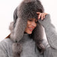 Genuine Silver Fox Fur Genuine Leather Hat