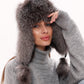 Genuine Silver Fox Fur Genuine Leather Hat
