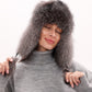 Genuine Silver Fox Fur Genuine Leather Hat