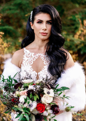 Ivory Fur Shawl / Stole (Lilian Ivy03)