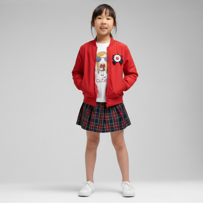 Stylish Square Girls Skirt Set-0