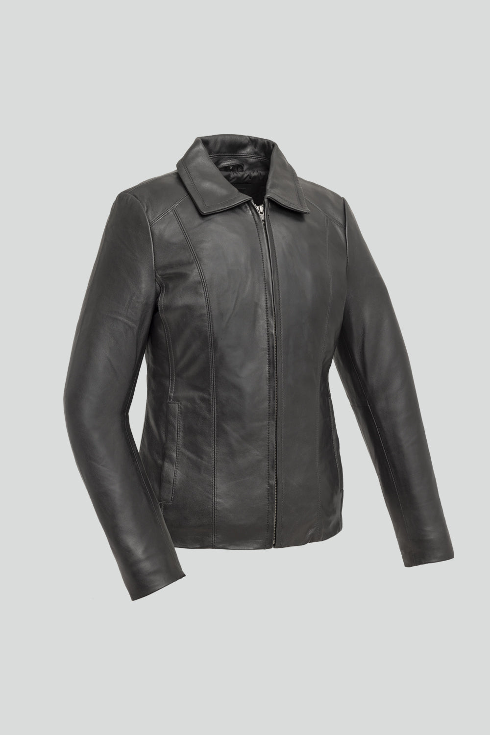 Whet Blu NYC Imelda women's lambskin leather jacket in a classic fitted design