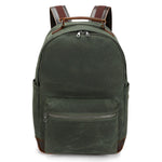 Double Oak Essentials travel backpack with multiple compartments and padded straps for comfortable carrying.
