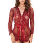 Delicate lace short robe from 3wishes.com, featuring intricate lace details and lightweight fabric, perfect for elegant lingerie.