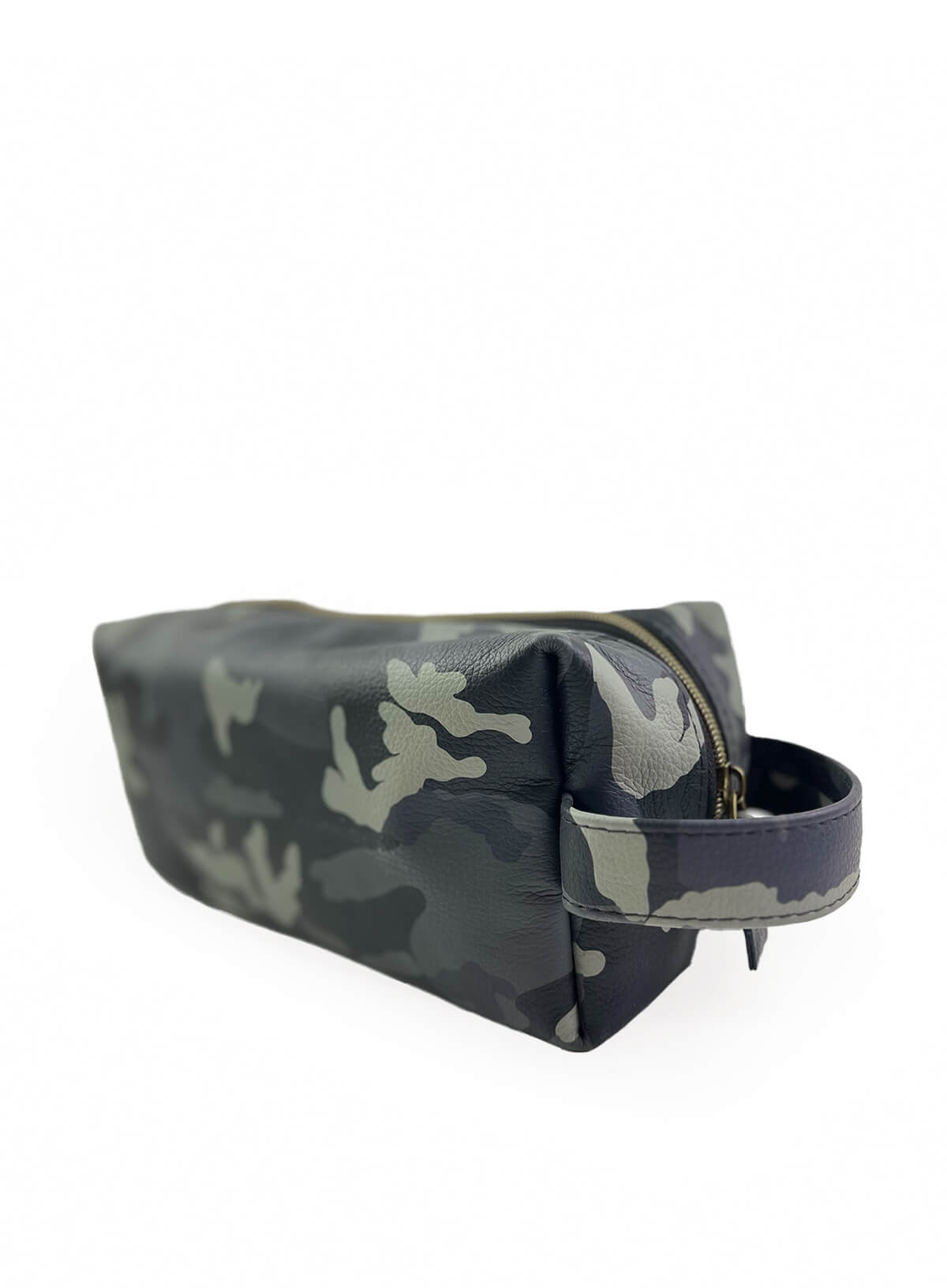 Deux Mains Iron Tight toiletry bag in cargo print, side view