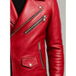 Isaac Red Leather Jacket - Leather Jacket for Men Red