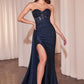 Fitted Strapless Sparkle & Lace Dress - Farnelli