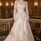Ladivine J883W Wedding A-Line Ball Gown Long Sleeves Lace Applique