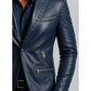 Jack Blue Leather Blazer – Men’s Premium Blue Leather Jacket