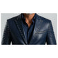 Jack Blue Leather Blazer – Men’s Premium Blue Leather Jacket