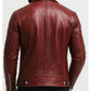 Roman Red Leather Jacket - Leather Jacket for Men Red