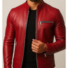 Jack Red Leather Jacket - Leather Jacket for Men Red - Red