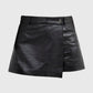 Whet Blu NYC Jade Fashion leather skort, women's leather skirt front view