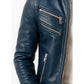 Jaxon Blue Leather Jacket - Men Leather Jacket Blue