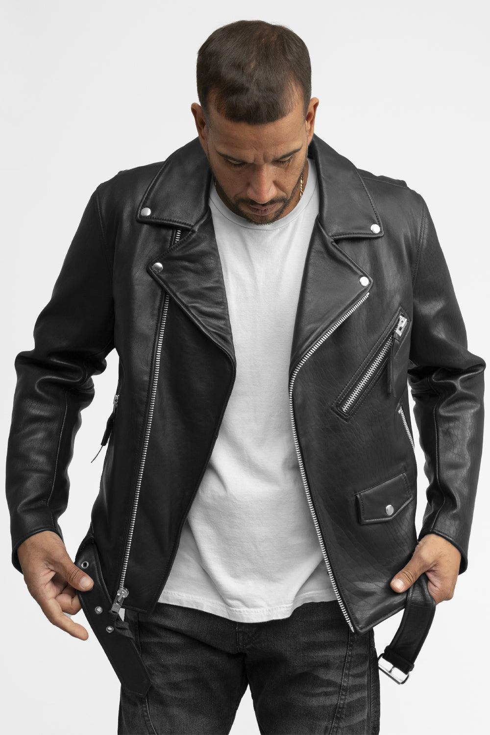 Whet Blu NYC Jay men's fashion leather jacket, stylish front view