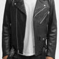 Whet Blu NYC Jay men's fashion leather jacket in black leather with zip front and collared design