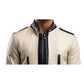 Jesse white Leather Jacket - Men Leather Jacket white