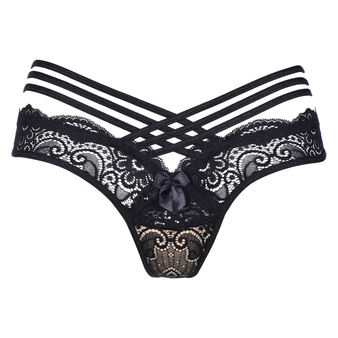Axami Julianne Strappy Lace Thong Panty-4